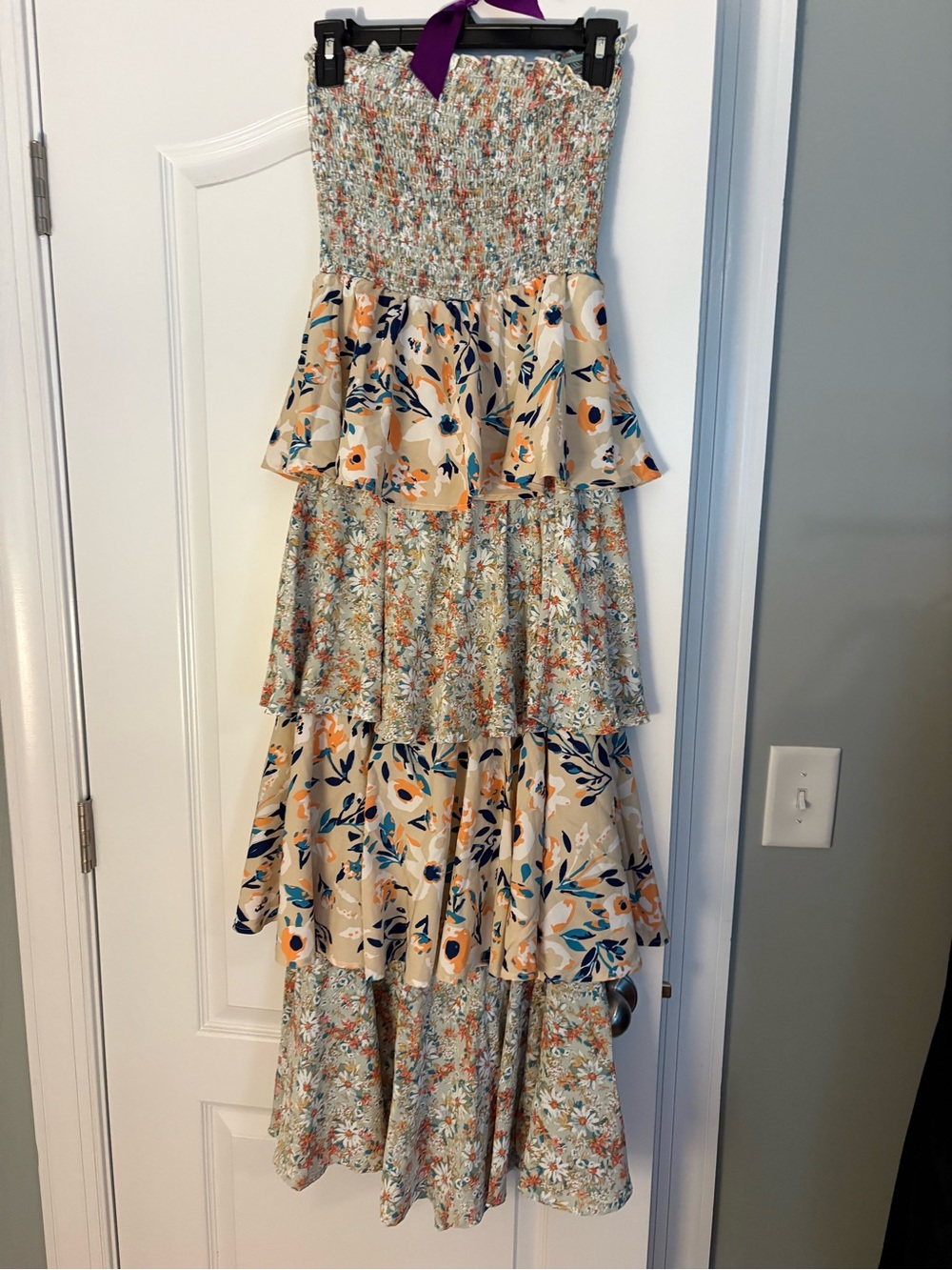 Fabrik Floral Tiered Strapless Maxi Dress - Picture 3 of 4